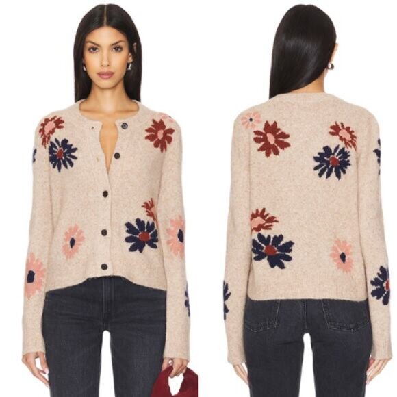 NEW Rails Millie Cardigan Wool Blend Button Front Sweater Mauve Meadow Size: XS - Picture 1 of 7